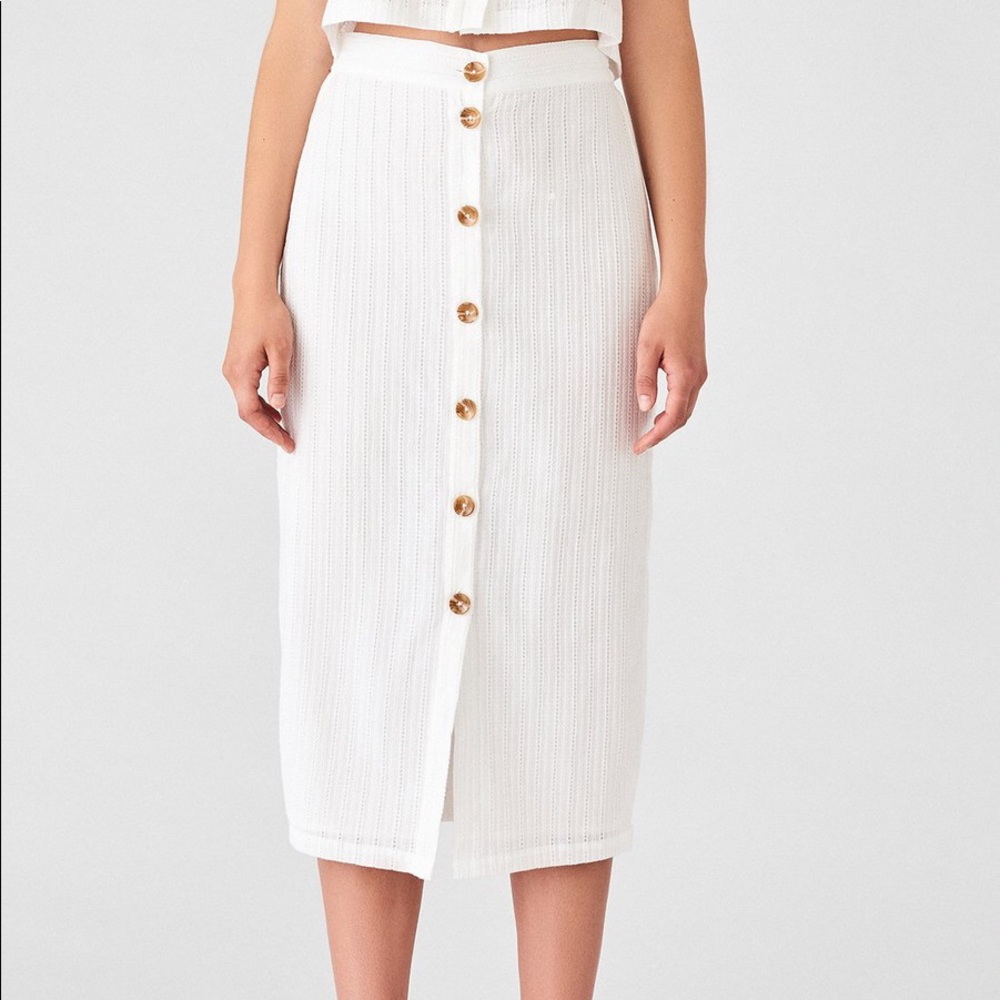 White DL1961 Botton Up Skirt